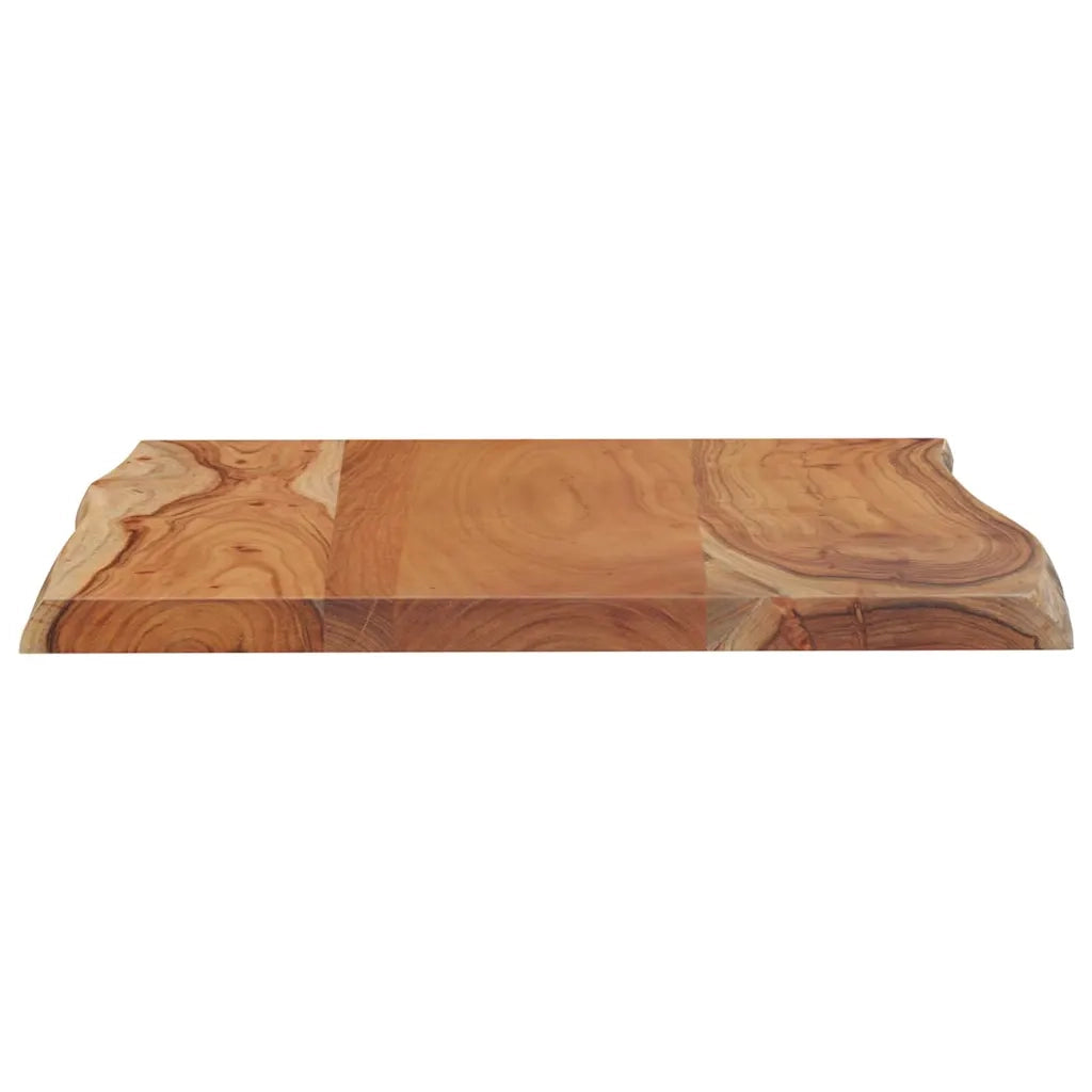 Piano Tavolo 80x60x2,5 cm Rettangolare Legno Acacia Bordi Vivi 370620