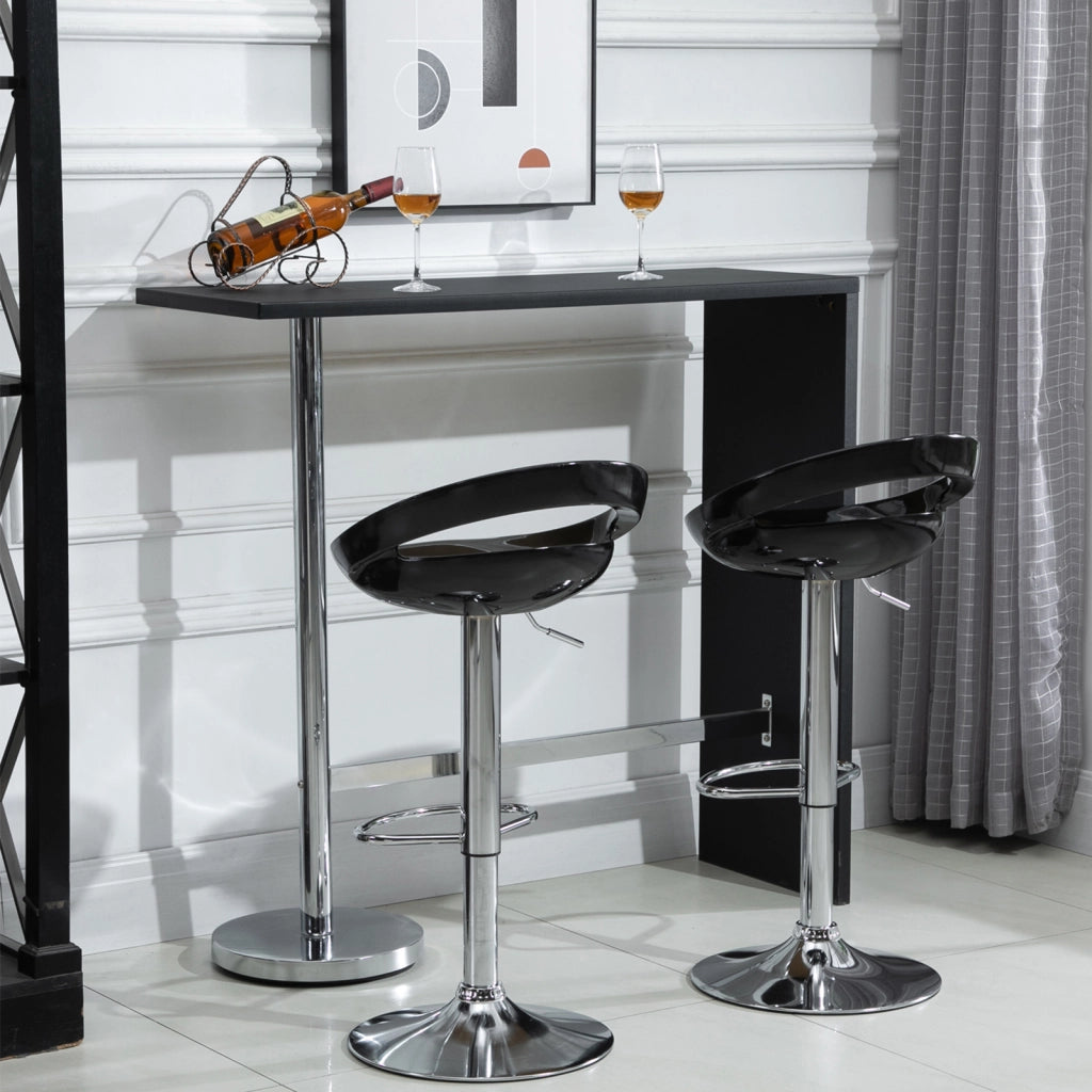 Sgabelli da bar regolabili con schienale e poggiapiedi ¨C zephmum ¨C nero 46x41x76-96cm