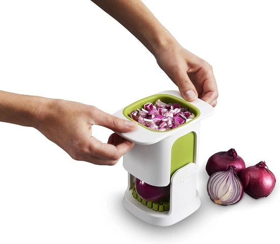 Chopper per verdura - Bianco - Manico in acciaio inossidabile - Aiuto in cucina