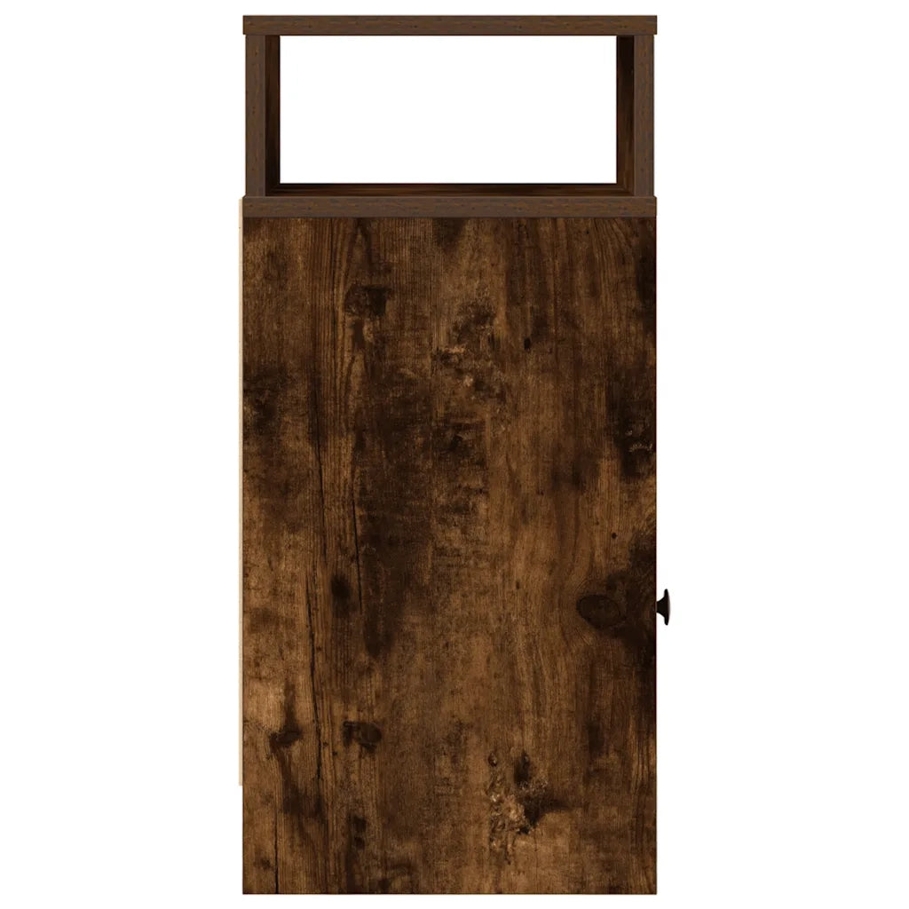 Comodini 2 pz con Cassetto Rovere Fumo 25x31x66 cm 858623