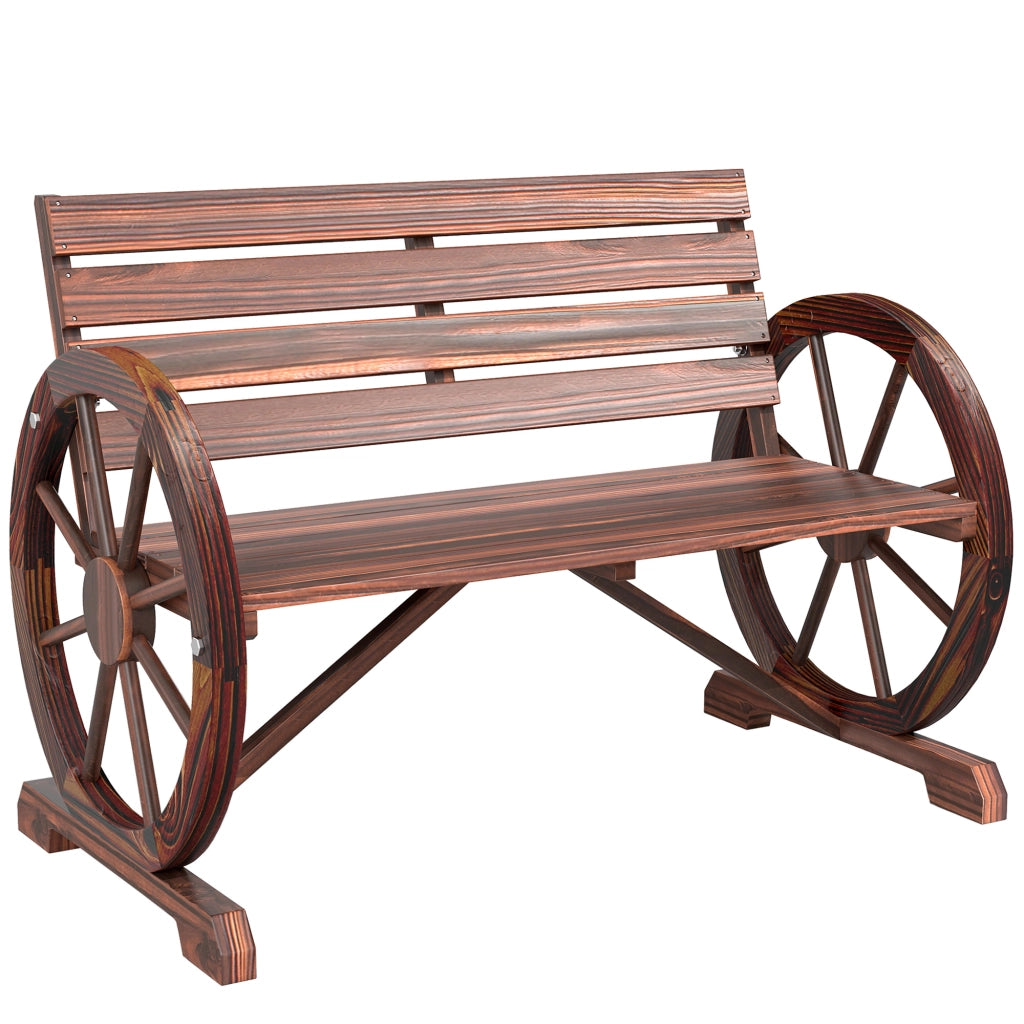 Panchina Giardino in Legno ¨C zephmum ¨C Carbonizzato 105.5x56x79 cm