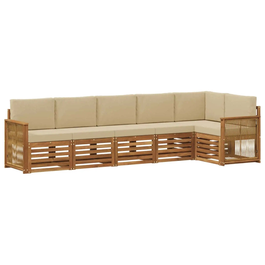 Set divano sezionale con cuscino 5 pcs Naturale 3384419