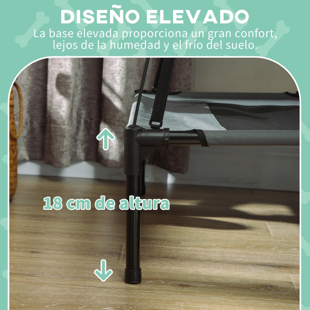 Letto per Cani Portatile con Tenda ¨C zephmum ¨C Grigio 76x61x73 cm