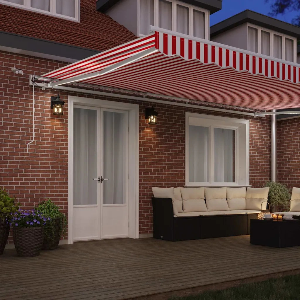 Tenda Retrattile Rosso e Bianco 500 × 350 cm 3331496
