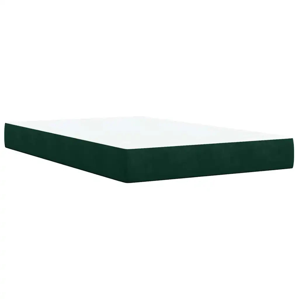 vidaXL Giroletto a Molle con Materasso Verde Scuro 120x190 cm Velluto