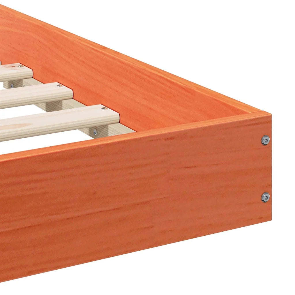 vidaXL Struttura del letto Cera marrone Legno di pino massello
