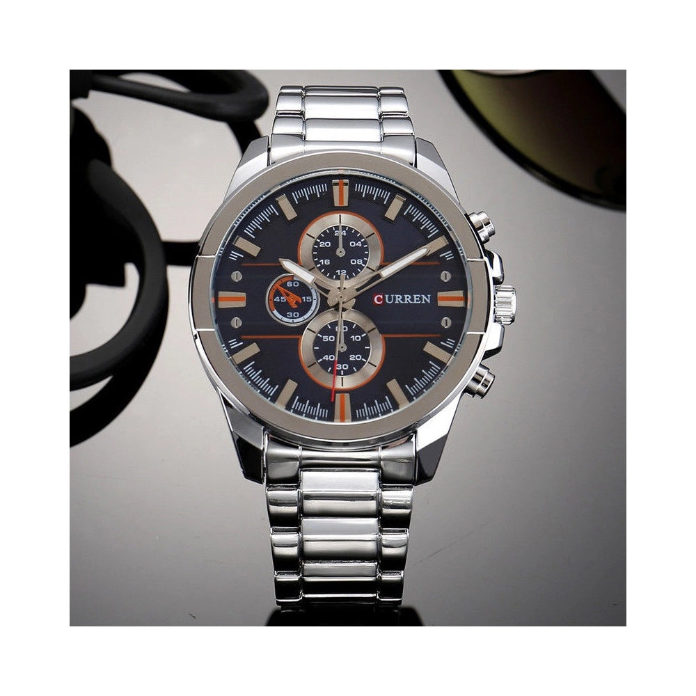 Trade Shop - Orologio Da Polso Curren 8274 Uomo Analogico Quarzo Military Sport Silver -