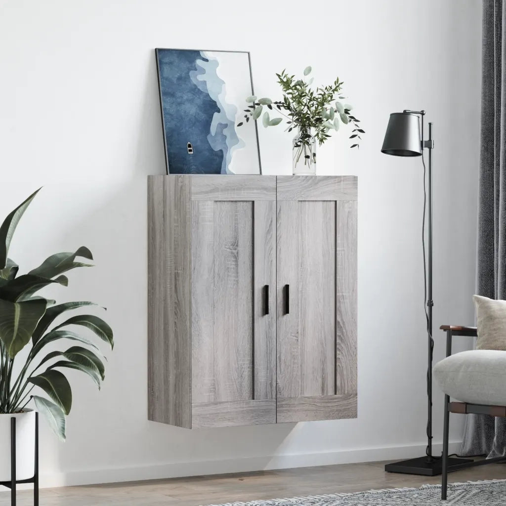Mobile a Parete Grigio Sonoma 69,5x34x90 cm Legno Multistrato