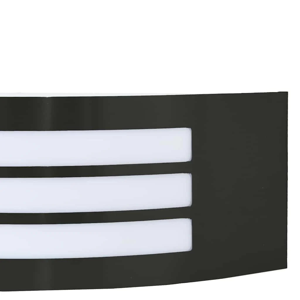 Moderna lampada da parete per esterni a forma di D 32 x 10 x 10 cm illuminazione minimalista e sostenibile in acciaio inox nero 02_0056525