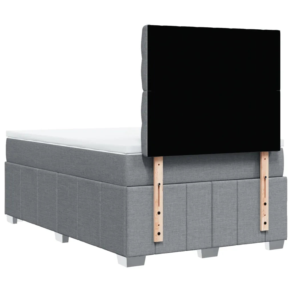 vidaXL Giroletto a Molle con Materasso Grigio Chiaro 120x200cm Tessuto