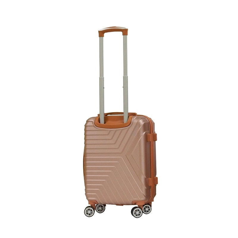 Trolley valigia in ABS rigido, 4 doppie ruote golden rose, 55x40x20cm Lisabo