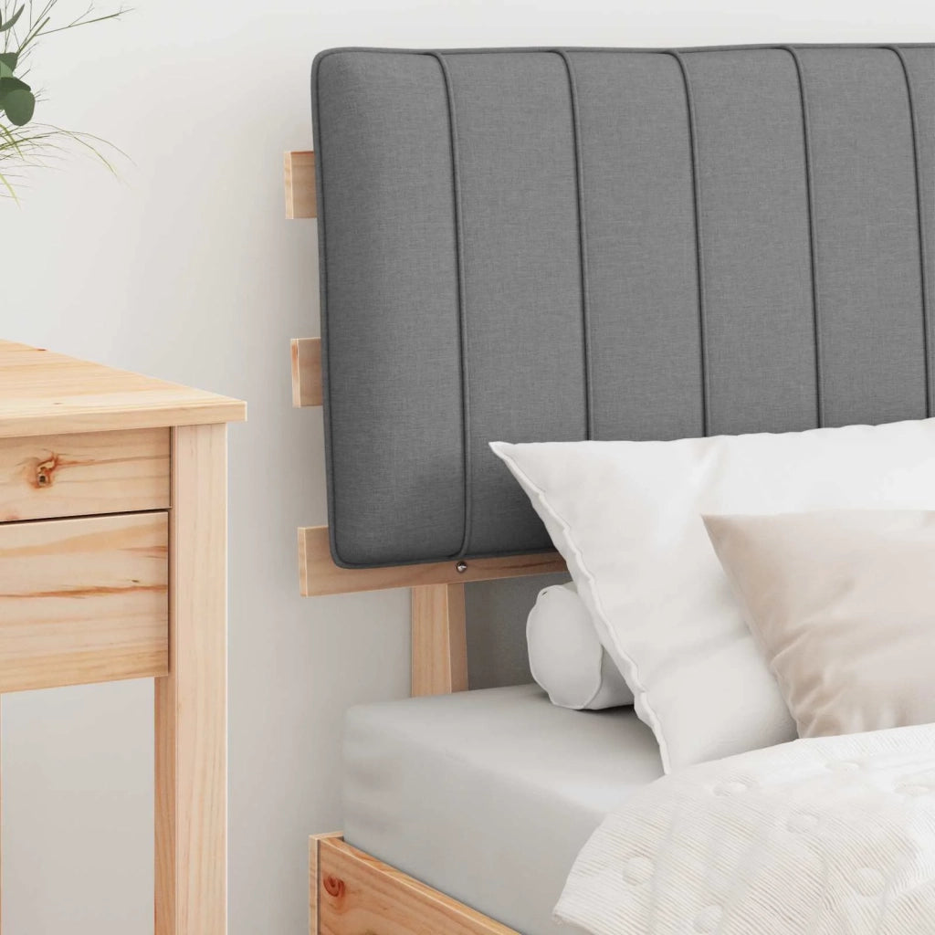 Letto con Testiera Rivestita Grigio chiaro 80 x 200 cm