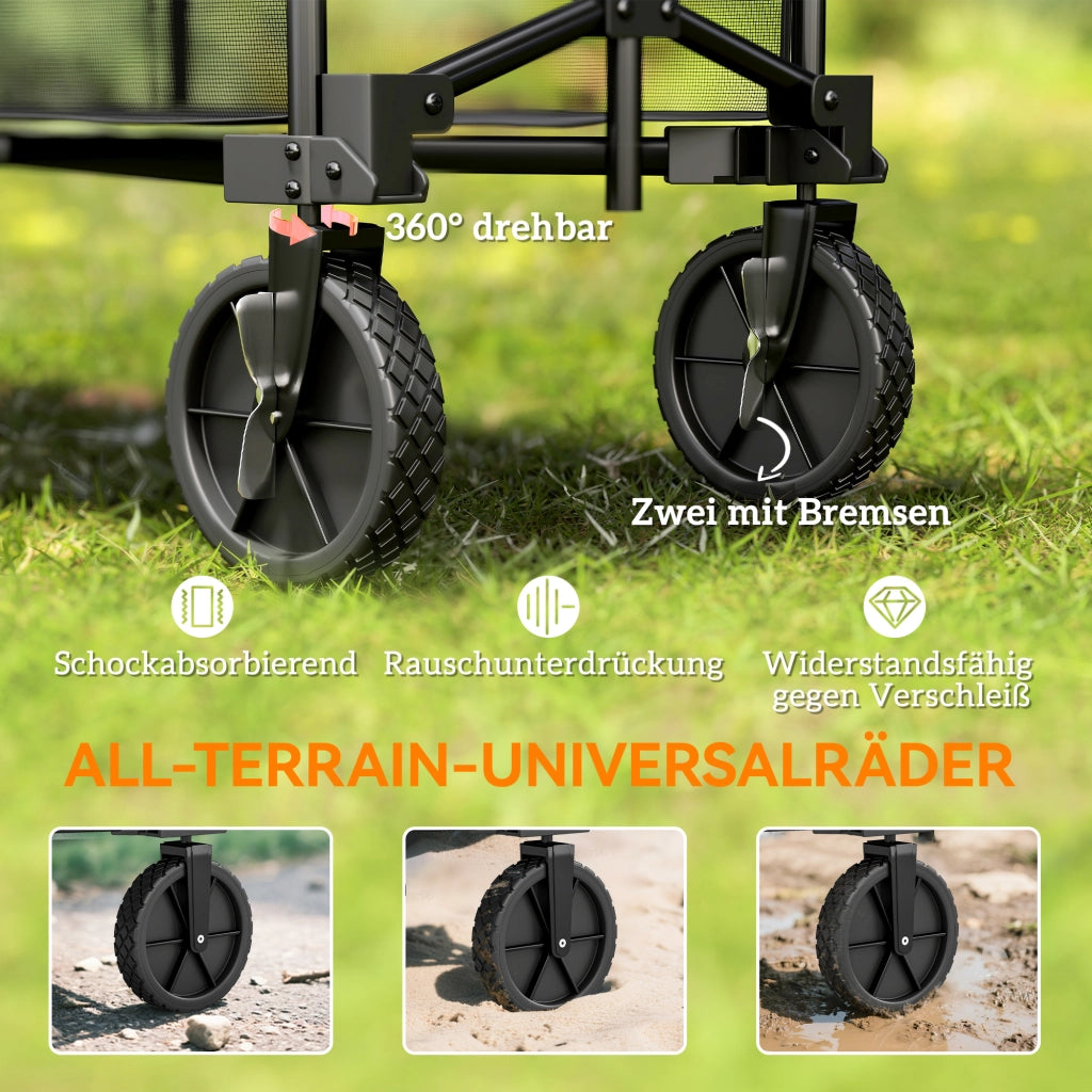 Carrello da Giardino ¨C zephmum ¨C 200 kg Capacit¨¤, 369.5 Litri, 2 Livelli, Nero
