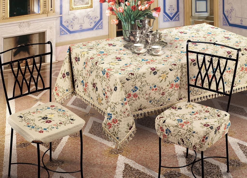 Copritavolo Salotto/Cucina Jacquard Modello Chanell Made In Italy - Ovale 180x240 - Chanell