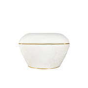 Pouf Contessa avorio e oro in velluto misto cotone