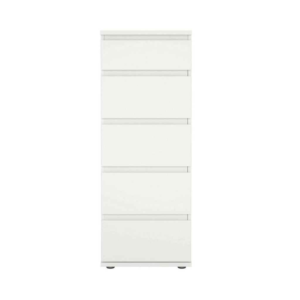 Cassettiera Abelarda, Settimino multiuso, Comò camera da letto, Mobile con cassetti, 40x40 h107 cm, Bianco