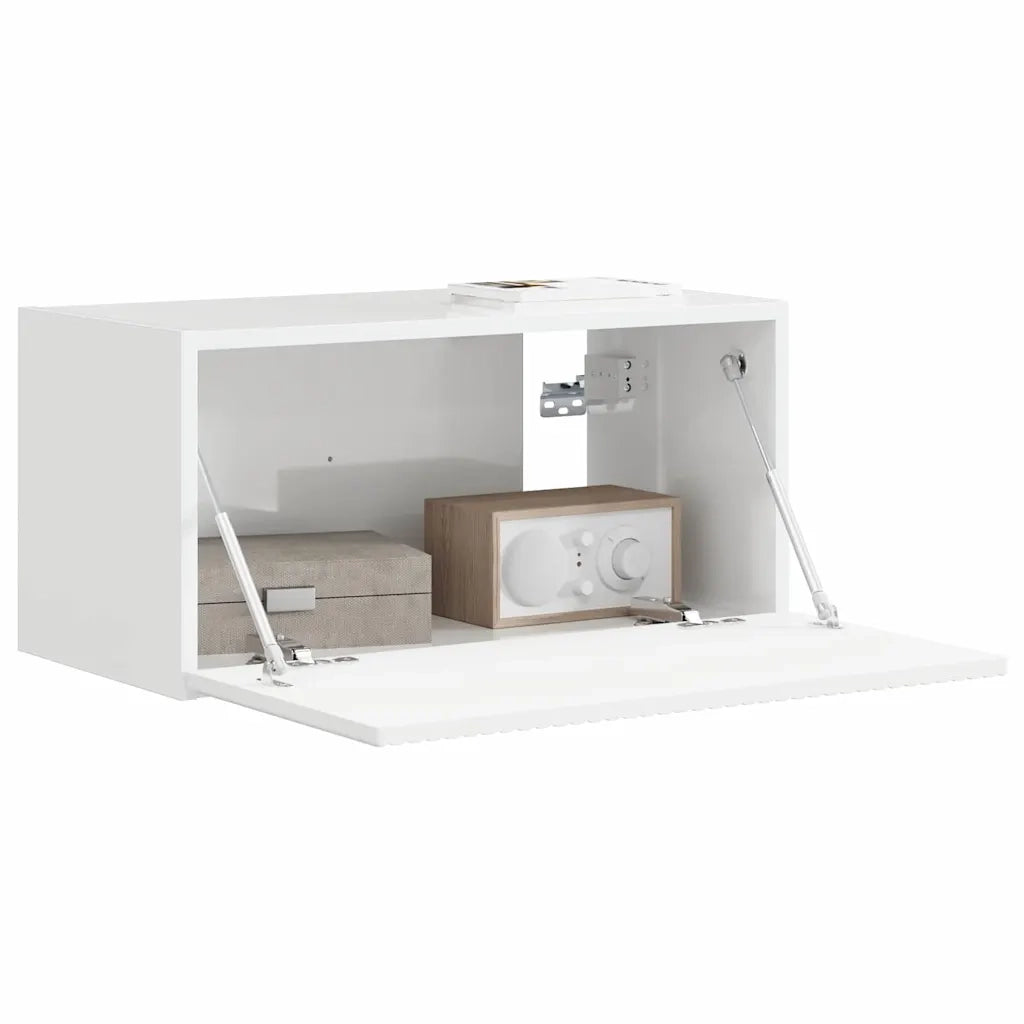 Mobile TV da parete-Mobile TV a Muro-Credenza TV Bianco Lucido 60 x 31 x 29.5 cm 224288