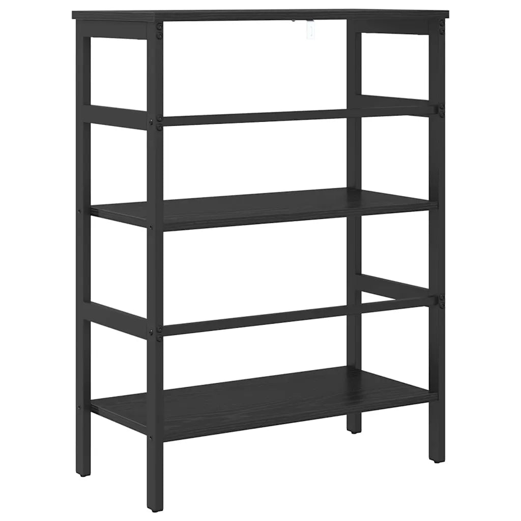 Libreria-Scaffale per Libri-Mobile di Stoccaggio Rovere Nero 60 x 29,5 x 81 cm Legno multistrato