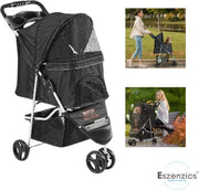 Carriolo per cani ProLight - fino a 16kg - Compacto ripiegabile - Tutti i terreni - Ruote extra grandi - Molto maneggevole - Copertura impermeabile - Struttura robusta