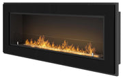 Camino a Bioetanolo da Parete/Incasso 120x49 cm Frame 1200 Nero con Vetro