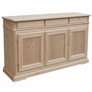 Credenza 3 porte 3 cassetti legno grezzo 180x48x100 (3074) - Mobili 2G