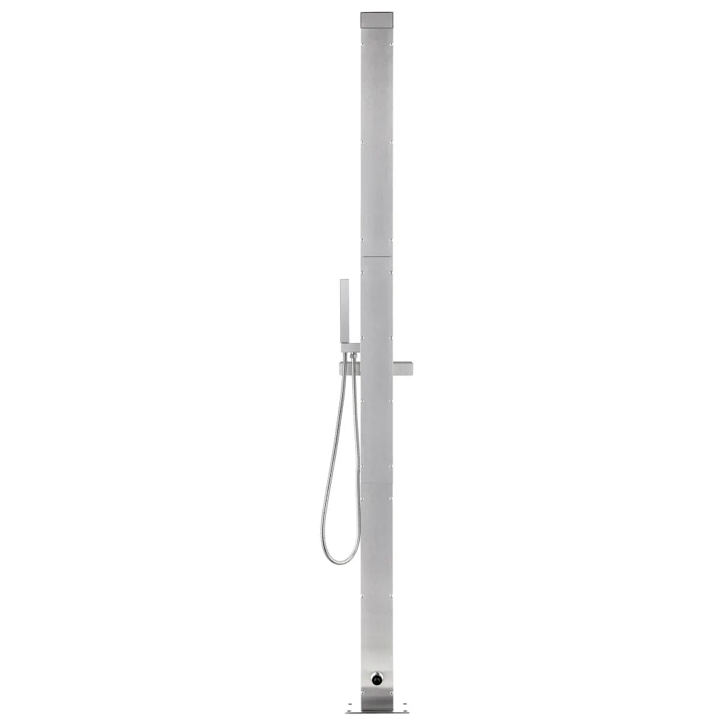 Doccia da Giardino con Base Marrone 225 cm in Acciaio Inox CFW2114717