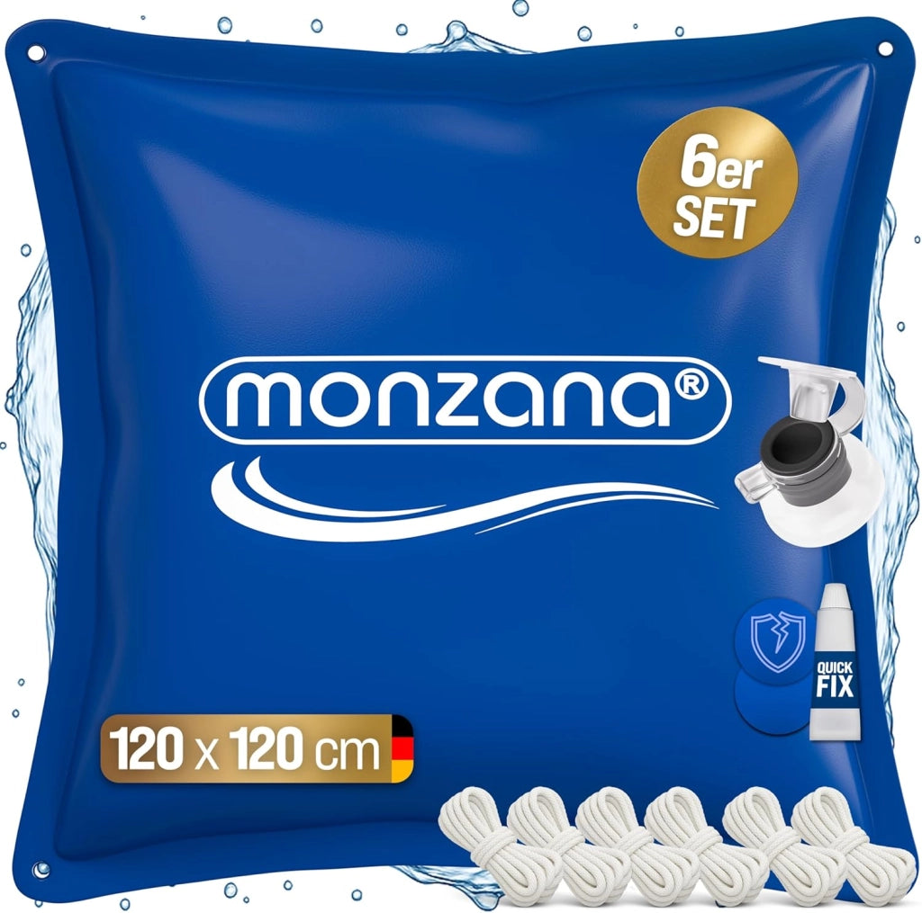 ® 6x Cuscino Gonfiabile per Piscina Invernale 120 cm XL PVC -20°C Doppia Cucitura 4 Occhielli Valvola Sicurezza Copertura Pool Winter