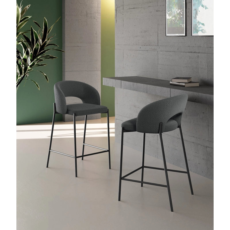 Sgabello in tessuto Greta 52 x 50 x 89 cm Stones