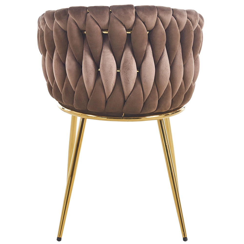 Set 2 Sedie per Sala da Pranzo e Ufficio in Velluto Marrone Sedia Ergonomica