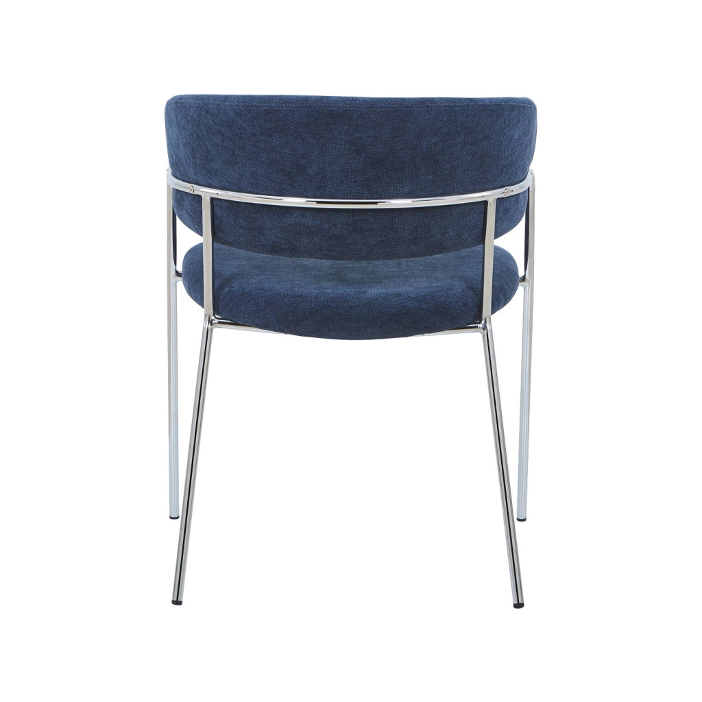 Poltrona vintage in tessuto con struttura cromata (set di 2), blu