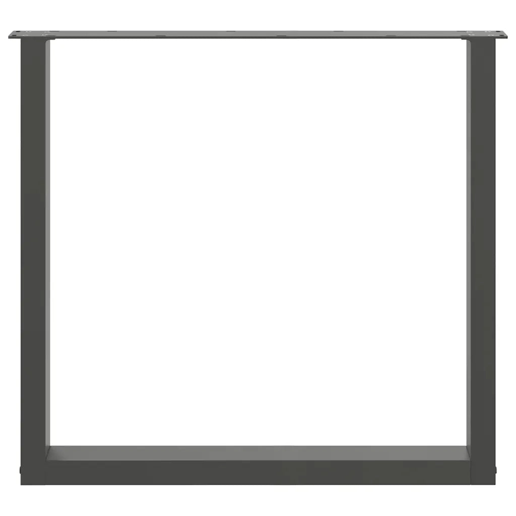 Gambe per tavolo da pranzo a forma di U 2 pz Antracite 90x(72-73) cm Acciaio 4013194