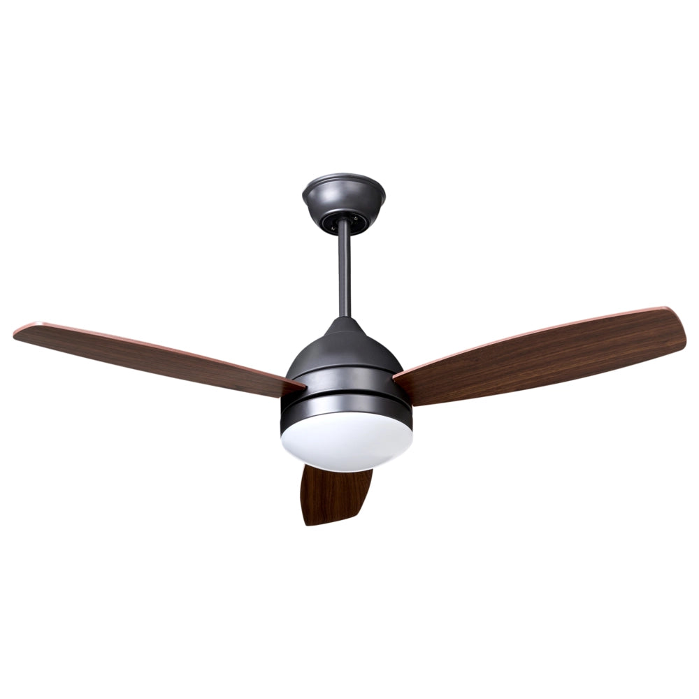 Ventilatore da soffitto con luce LED Marrone scuro Materiale sintetico Telecomando Timer