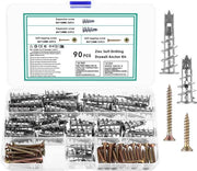 90 pezzi di fissaggi per gesso M4 a secco, ancore metalliche per parete di gesso e viti fissaggi, fissaggi a testa vuota per parete di gesso ancore ruvide con viti e viti.