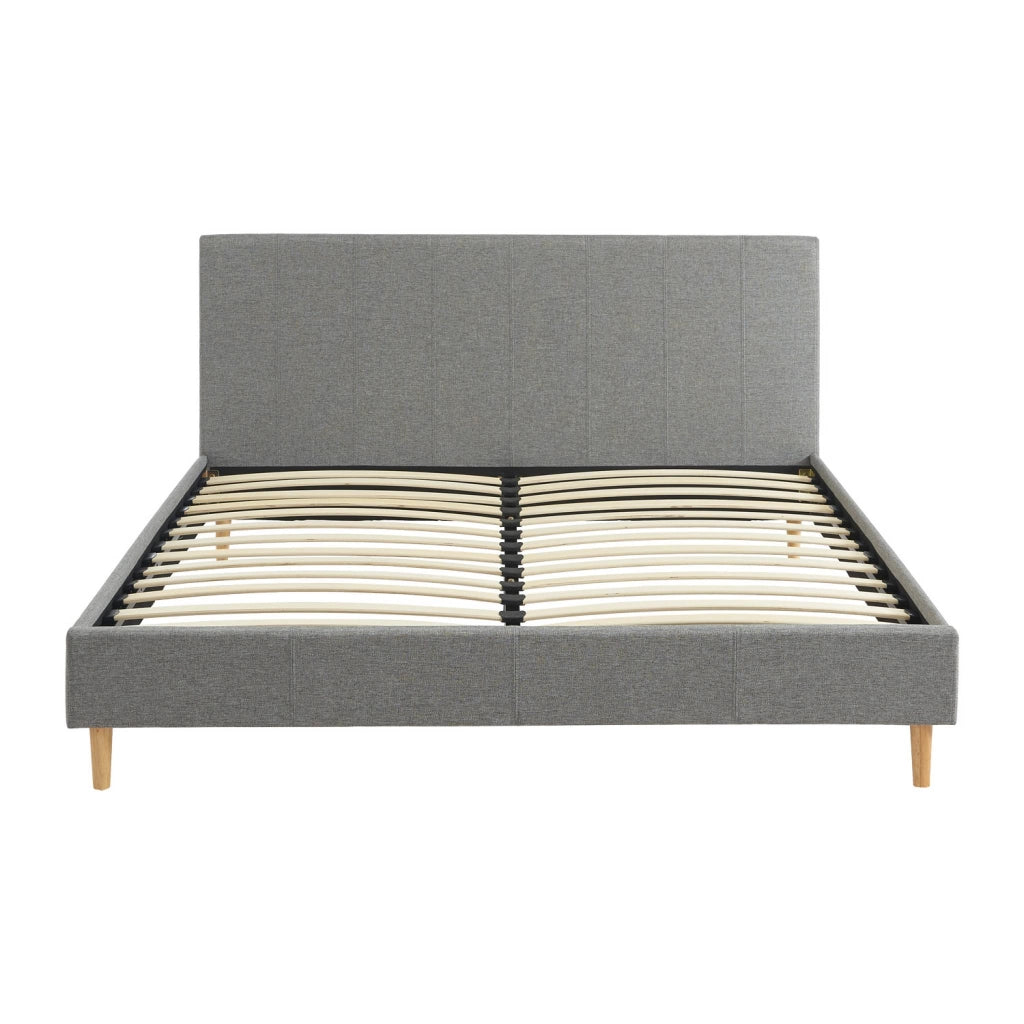 Struttura letto con rete a doghe e testiera 160x200cm, tessuto