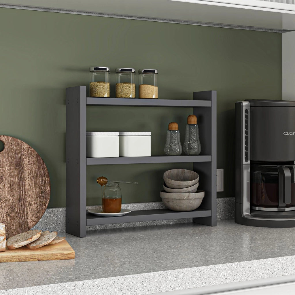 Scaffale da cucina in legno "Cosmic" - 44 x 10 x 40 cm - Grigio antracite