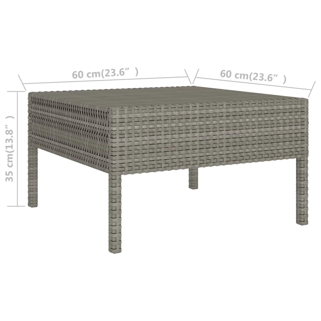 Set di mobili da giardino mobili da esterno 10 pezzi con cuscini resina intrecciata grigia 02_0015139