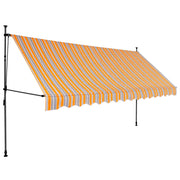 Tenda da Sole Retrattile Manuale con LED-Tenda parasole per Patio 350 cm Gialla e Blu