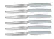 Set 6 Coltelli da Tavola Cucina Active Lama Seghettata Azzurro Polvere