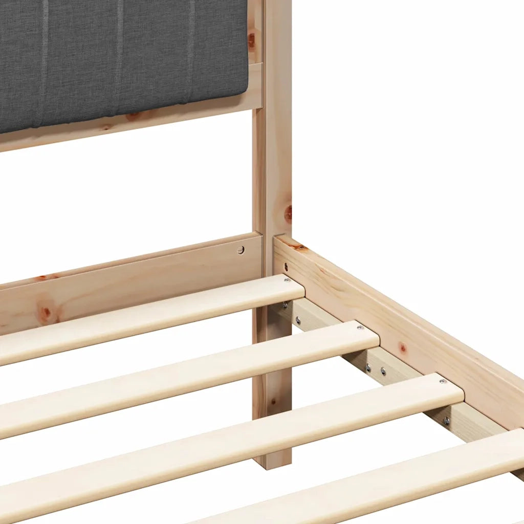 Letto con Testiera Rivestita Grigio scuro 100 x 200 cm 878280