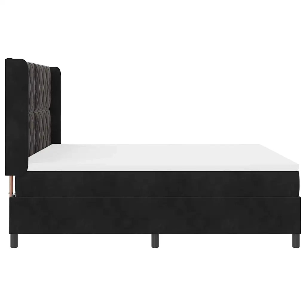 Letto a molle con materasso Nero 180 x 200 cm Velluto 3342076