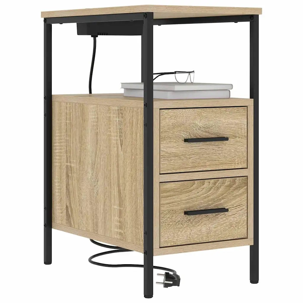 vidaXL Mobiletti da Notte 2 pcs rovere sonoma 30 x 48 x 61 cm