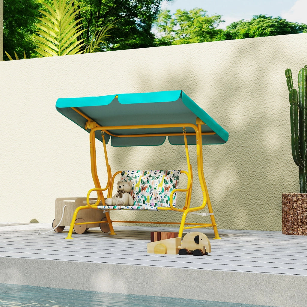Altalena per bambini 2 posti ¨C Minimal ¨C Verde 112x75x120 cm