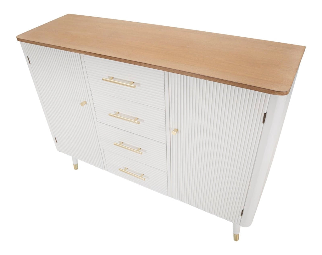 Mobile Matera 117x90x37 cm in Legno MDF e Ferro Bianco/Marrone