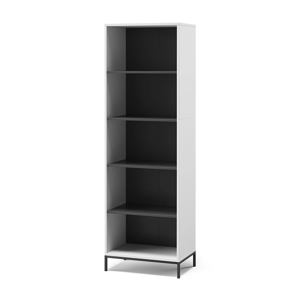 Libreria Eliza Bianco 60 x 180 cm con 5 scomparti Vicco