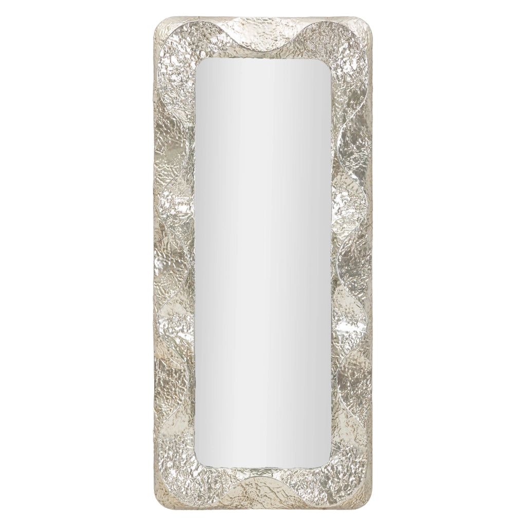 Dagalito, Specchio Cornice Effetto Materico, 70x161h cm Argento