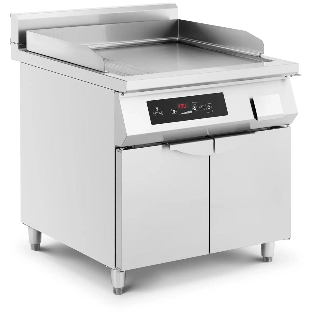 Griglia a induzione professionale 720 x 610 mm liscia 10000 watt acciaio inox argento 14_0009119