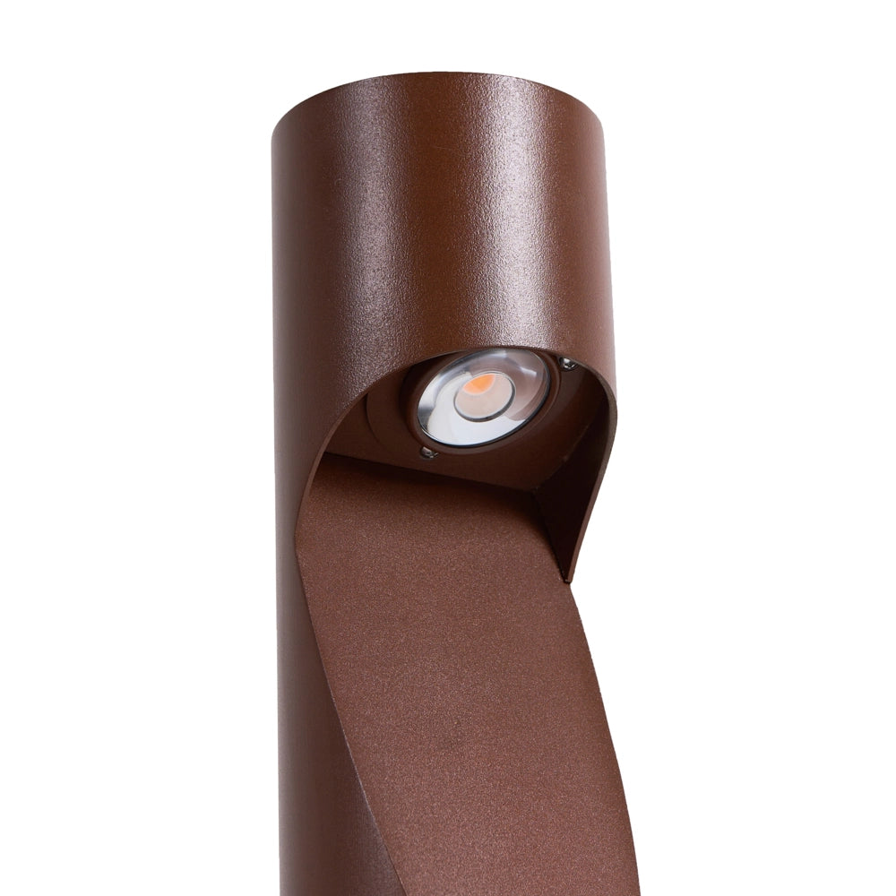 Lampione da Esterno Marrone in Alluminio 81 cm LED Lampada da Sentiero per Giardino Design Moderno