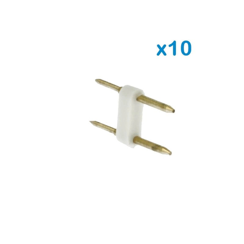 10 PZ Spina 2 Pin Passo 9mm per Connessione Striscia Led Mono 220V con Alimentatore