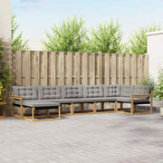 Set di divani da esterno 7 pcs Bianco e Grigio Chiaro