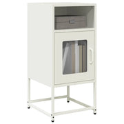 Comodino-Tavolino da notte Bianco 36x39x78 cm in Acciaio Laminato a Freddo